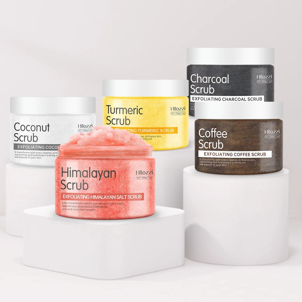 200g/7oz Himalayan salt, coffee, coconut, turmeric, bamboo charcoal scrub, cleansing, whitening, exfoliation. Use in the bath