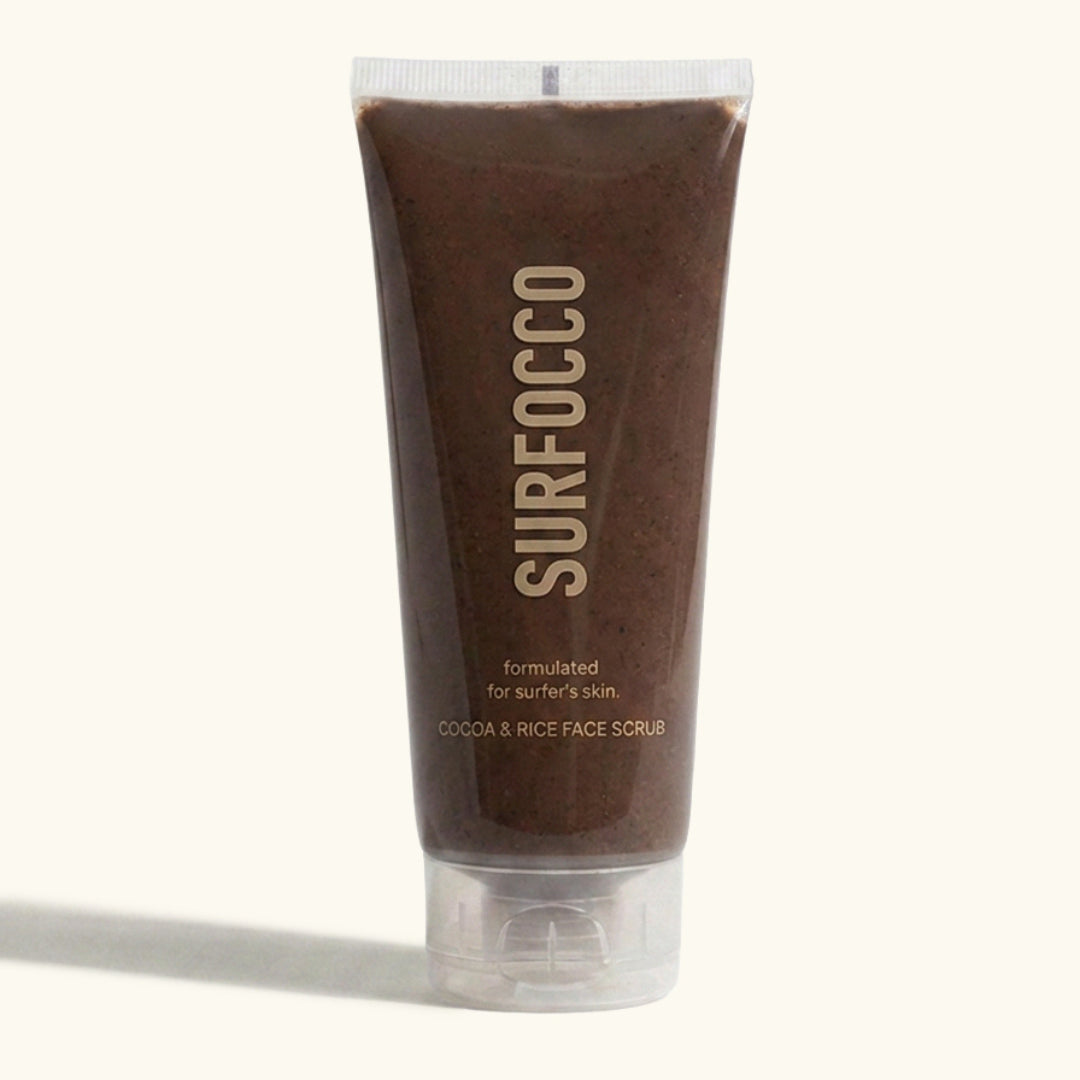 Surfocco cocoa and rice face scrub natural face scrub for surfers